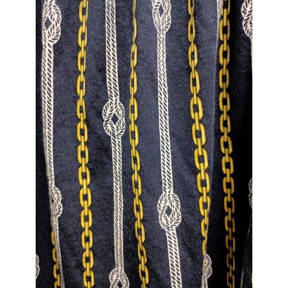 Michael Michael Kors Womens Top XL Navy Chain print 3/4 Sleeve Pullover Casual - Picture 6 of 9